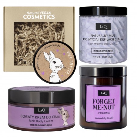 Set: Body mousse + Face butter + Body cream + Candle FORGET-ME-NOT
