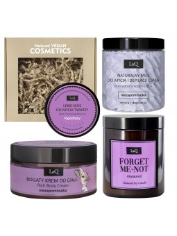 Set: Body mousse + Face mousse + Body cream + Candle FORGET-ME-NOT