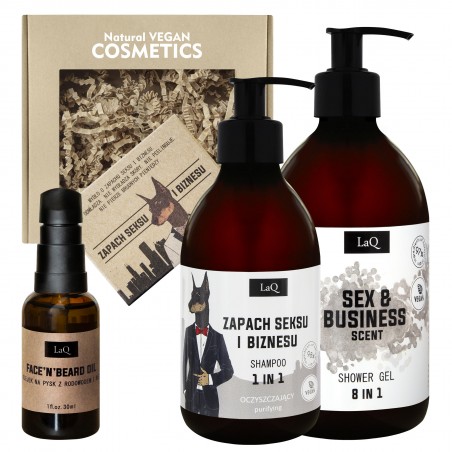 Set: Shower Gel 8 in 1 + Shampoo for men 1 in 1 + Face'N' Beard Oil + Glycerin Soap - DOBERMANN