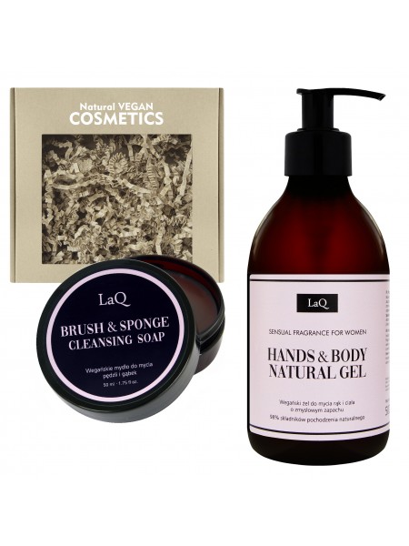 Set: Soap in a container for washing brushes﻿ + Hand&Body Gel - SENSUAL