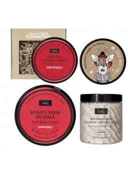 Set: Body mousse + Face mousse + Cream for body + Face butter PRALINE