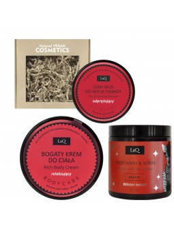 Set: Wash and Scrub Peeling + Cream for body + Face Cleansing Mousse PRALINE