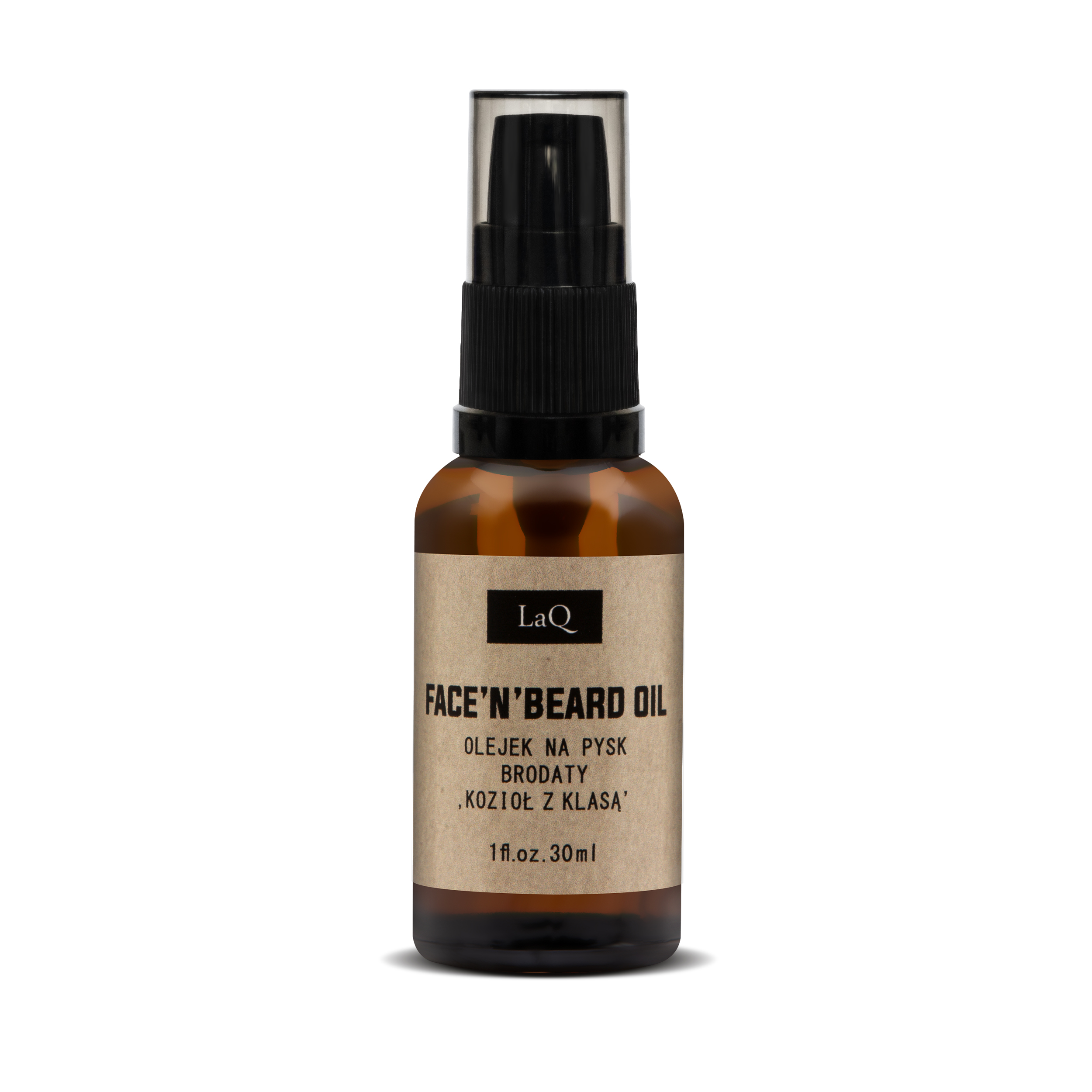 OLEJEK NA TWARZ I BRODĘ LAQ KOZIOŁ W BUTELCE Z POMPKĄ 30 ML