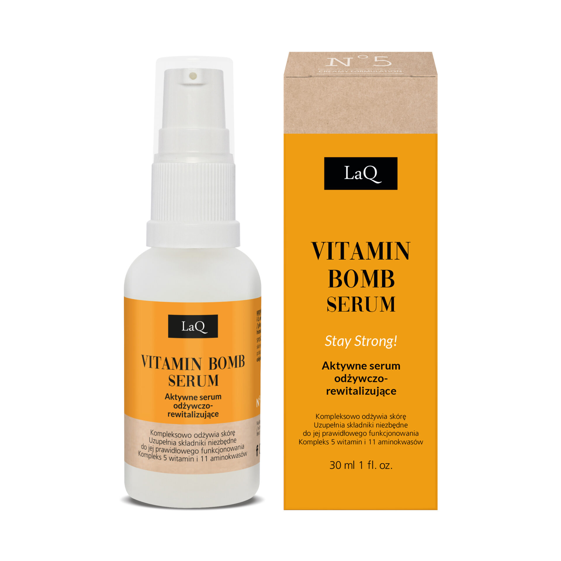 LaQ Serum VITAMIN BOMB Stay Strong aktywne serum odżywczo-rewitalizujące 30 ml
