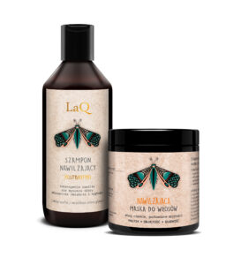 LaQ zestaw Botanic Hair zawiera szampon nawilżający Probiotyk do włosów puszących się i wrażliwej skóry głowy 300 ml oraz naturalna maska ekspresowa do włosów cienkich i pozbawionych objętości 250 ml w