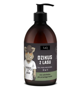 LaQ żel pod prysznic Dziskus z Lasu 500 ml czarnaą etykieta o zapachu walki o szyszki