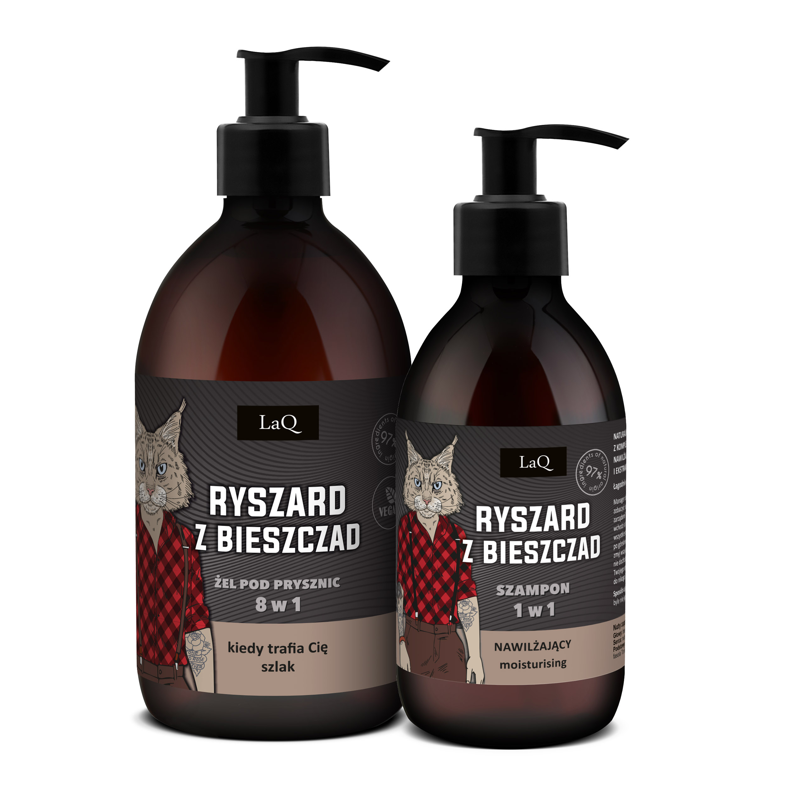 LaQ zestaw żel pod prysznic 500 ml Ryszard z Bieszczad oraz Ryszard z Bieszczad szampon 300 ml