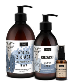 LaQ zesta Kozioł z Klasą żel 500 ml olejek do brody i Kozacki szampon 300 ml