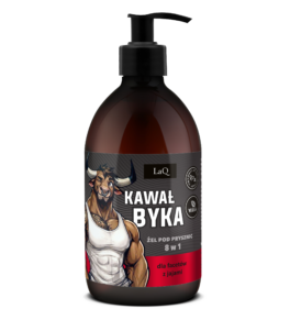 LaQ żel pod prysznic 500 ml Kawał Byka z czarną etykietą i wizerunkiem byka na etykiecie