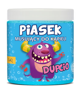niebieski piasek do kąpieli Dupcio o zapachu marakui w słoiku 190 g