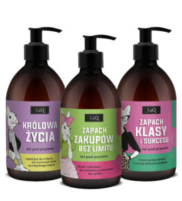 zestaw 3 x 500 ml żeli pod prysznic dla kobiet-zawieraz żel Niezapominajka Królowa Życia, Kiwi i Winogrona Zapach zakupów Bez Limitu oraz Magnolia Zapach Klasy i Sukcesu