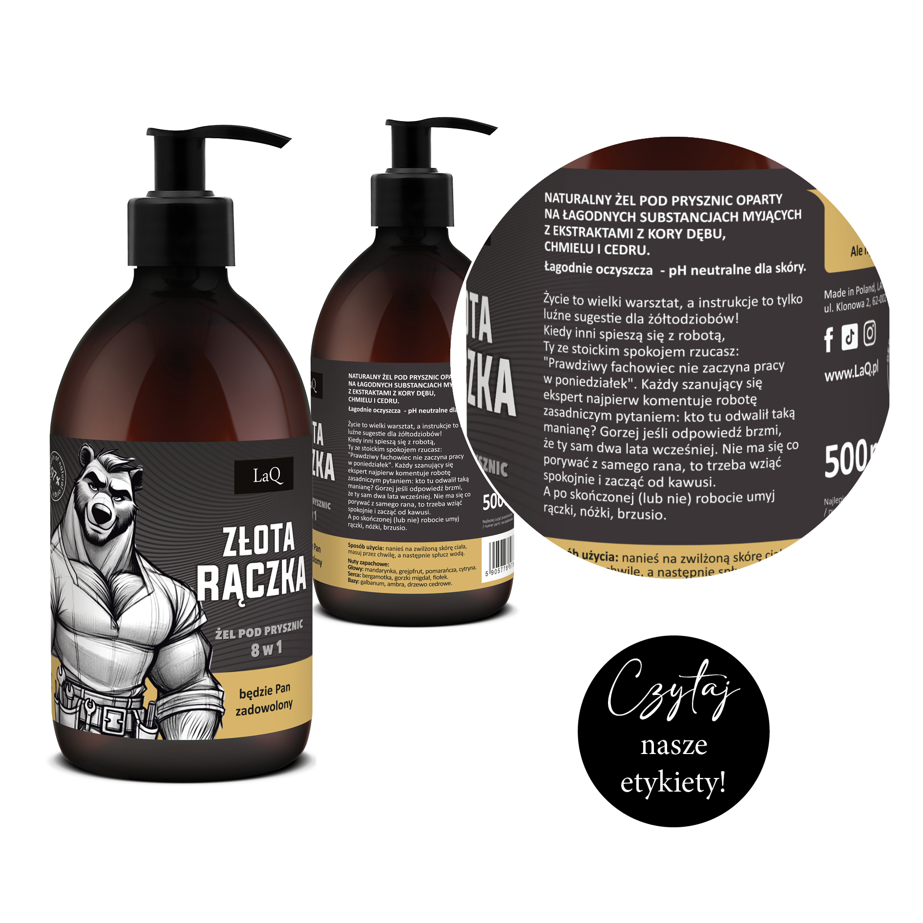 zoom etykiety żelu pod prysznic Złota Rączka