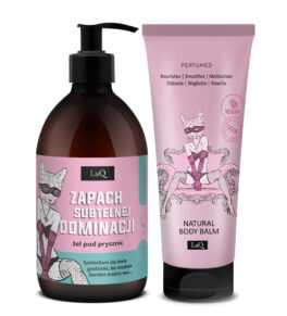 LaQ zestaw piwonia, żel pod prysznic 500 ml Piwonia zapach Subtelnej Dominacji oraz balsam do ciała w tubie 200 ml