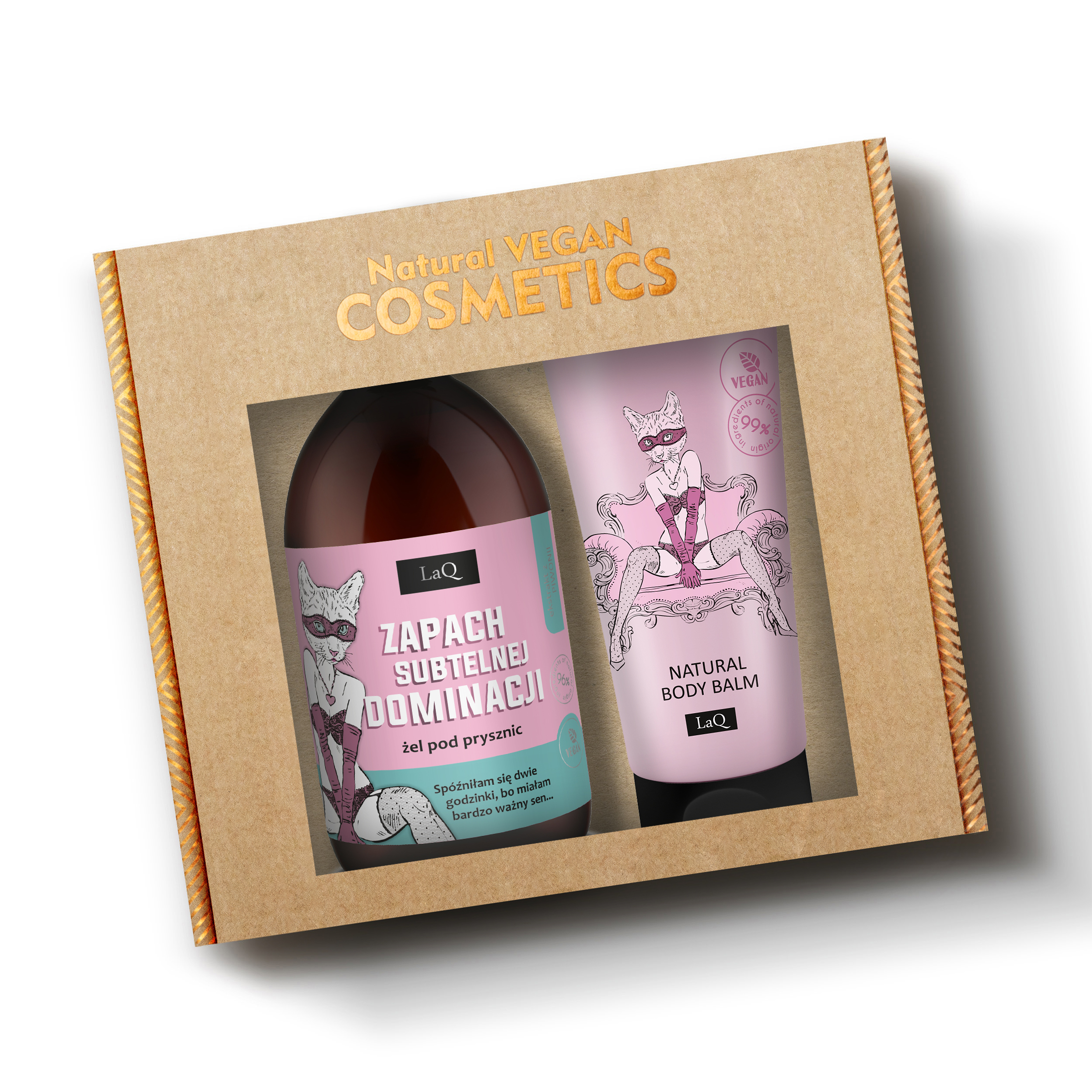 LaQ zestaw piwonia, żel pod prysznic 500 ml Piwonia zapach Subtelnej Dominacji oraz balsam do ciała w tubie 200 ml w kartoniku prezentowym