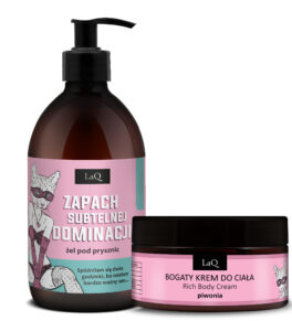 LaQ zestaw piwonia, żel pod prysznic 500 ml Bossy&Sexy, bogaty krem do ciała 220 g