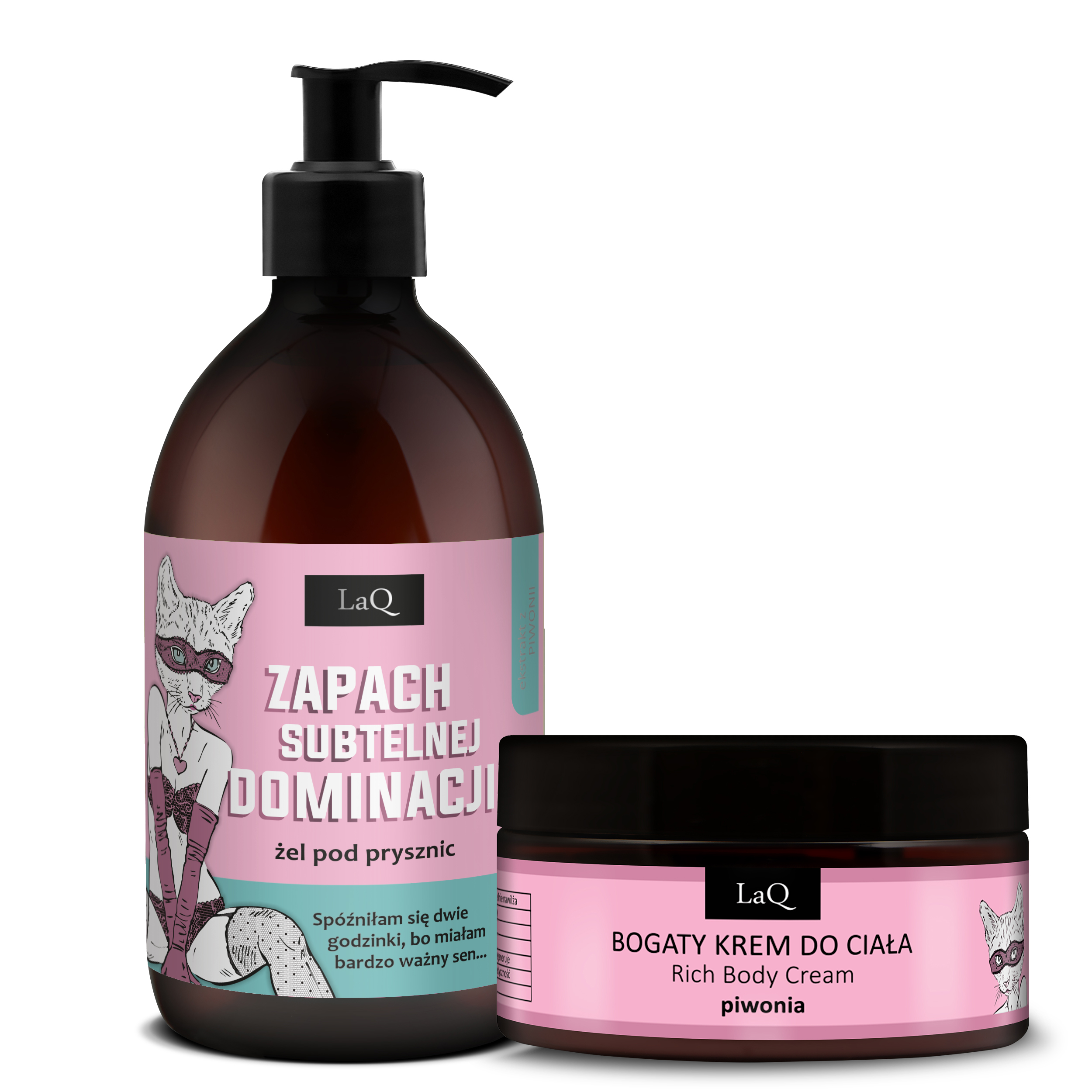 LaQ zestaw piwonia, żel pod prysznic 500 ml Bossy&Sexy, bogaty krem do ciała 220 g