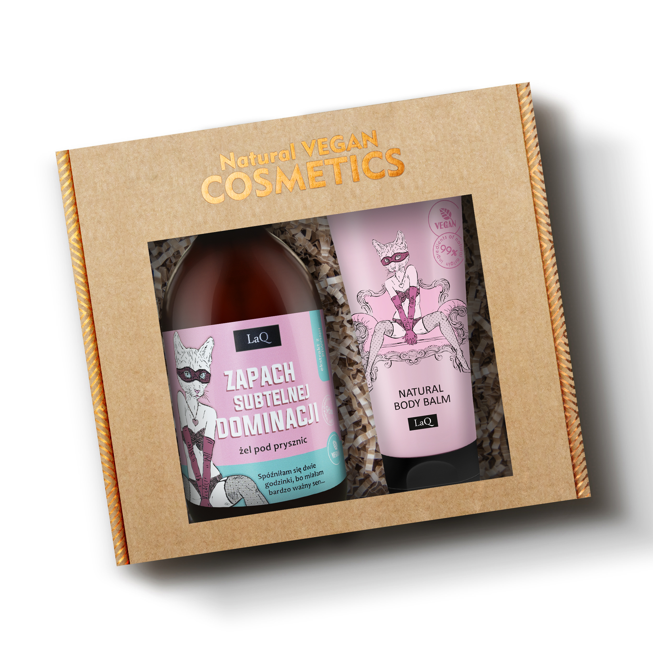 LaQ zestaw piwonia, żel pod prysznic 500 ml Piwonia zapach Subtelnej Dominacji oraz balsam do ciała w tubie 200 ml w kartoniku prezentowym