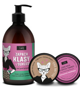 LaQ zestaw żel 500 ml Klasa i Sukces Magnolia i różowy pieprz masło do twarzy 50 ml oraz lekki mus do mycia twarzy magnolia