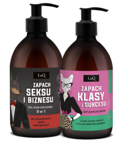 zestaw żeli pod prysznic dla niej i dla niego- żel Zapach Seksu i Biznesu 500 ml dla mężczyzn oraz Magnolia Klasa i Sukces 500 ml dla kobiet