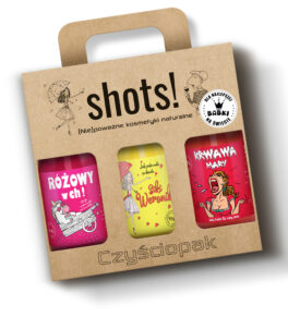 LaQ czyściopak Shots! żele pod prysznic 500 ml, Różowy w Ch!, Siki Weroniki i Krwawa Mary w kartoniku