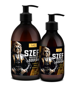 zestaw kosmetyków dla mżczyzn LaQ Szef Wszystkich Szefów zawierający żel pod prysznic 500 ml oraz szampon 300 ml