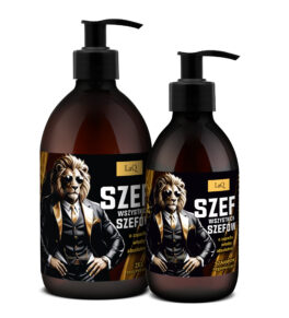 zestaw kosmetyków dla mżczyzn LaQ Szef Wszystkich Szefów zawierający żel pod prysznic 500 ml oraz szampon 300 ml