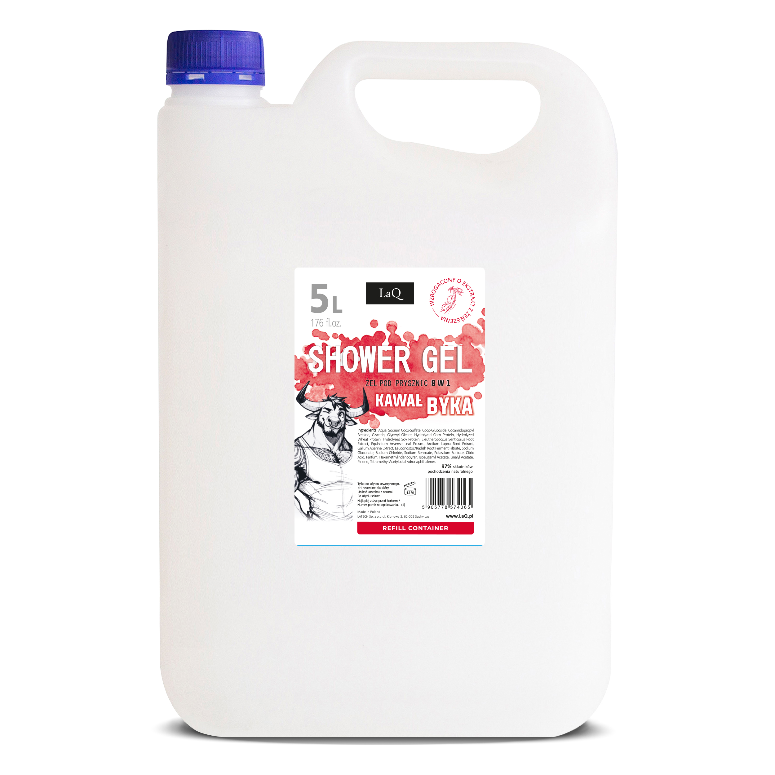 żel pod prysznic LaQ Kawał Byka w baniaku 5 L