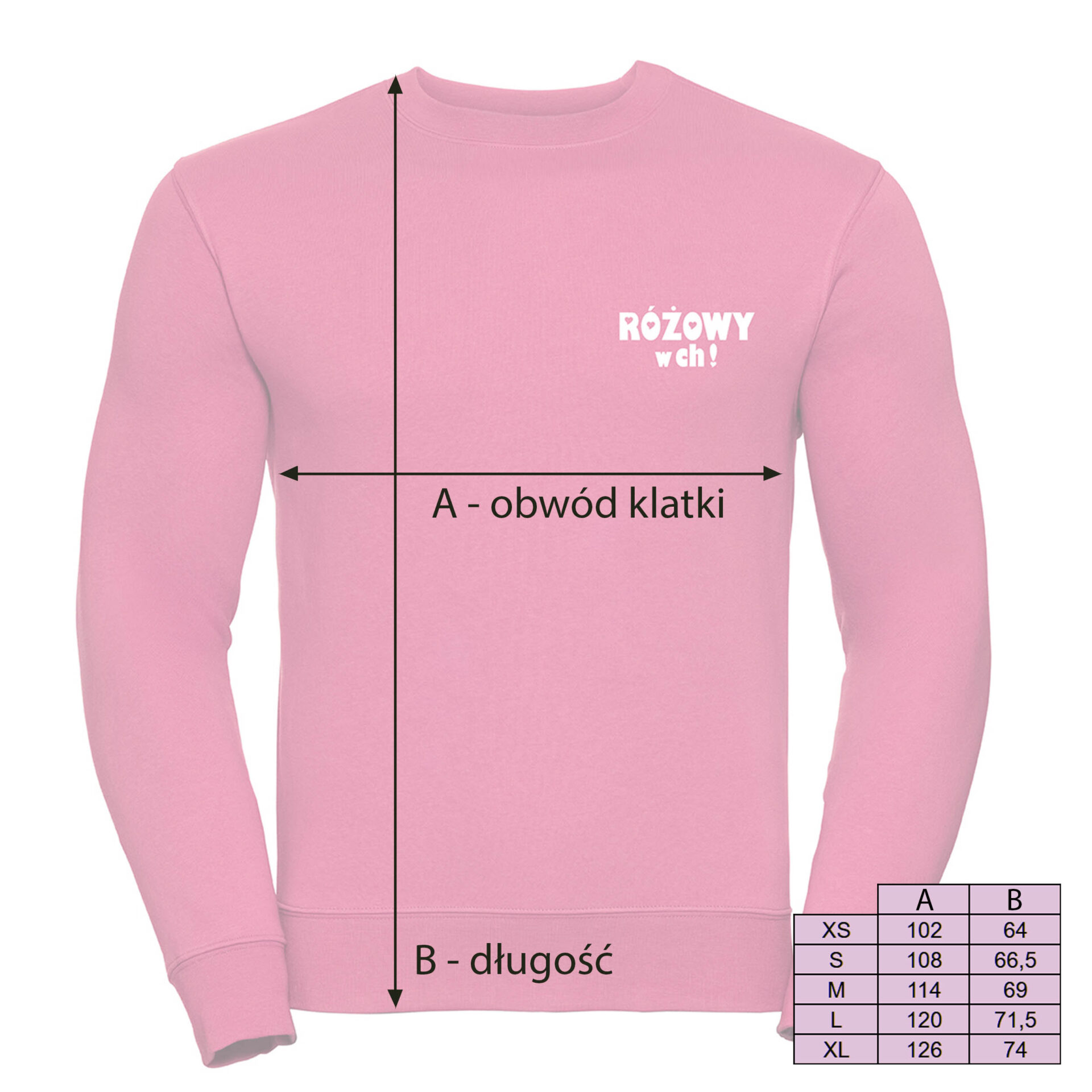 Shots! Bluza bez kaptura "Różowy w ch!" Unisex - obrazek 3