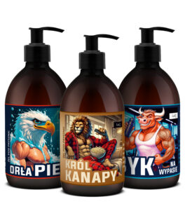 zestaw 3x500 ml męskich żeli pod prysznic Orła Pień, Król Kanapy oraz Byk Na Wypasie