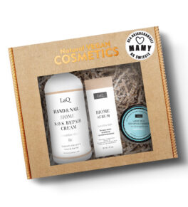 zestaw kosmetyków w kartonie prezent na dzień mamy krem do rąk serum do twarzy mus do mycia twarzy LaQ