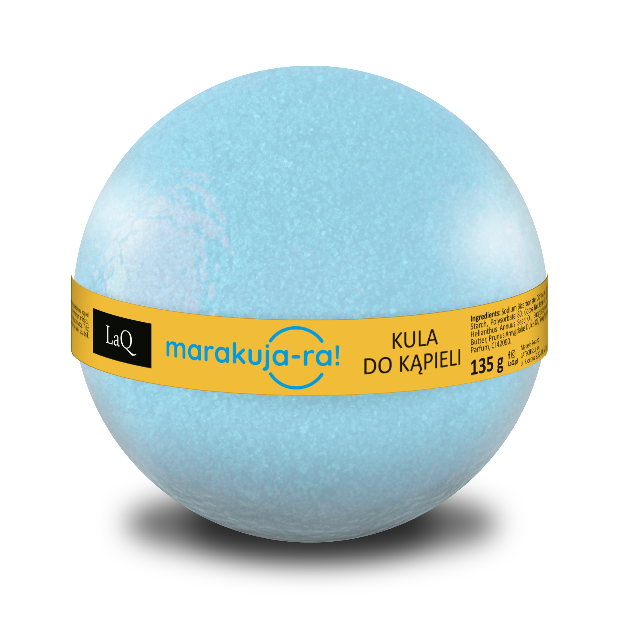 LaQ niebieska kula kąpielowa Marakuja 135 g