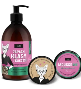LaQ zestaw kosmetyków dla kobiet Magnolia Zapach Klasy i Sukcesu -żel pod prysznic 500 ml, maselko do twarzy 50 ml i lekki mus do mycia twarzy odżywczy 40 g