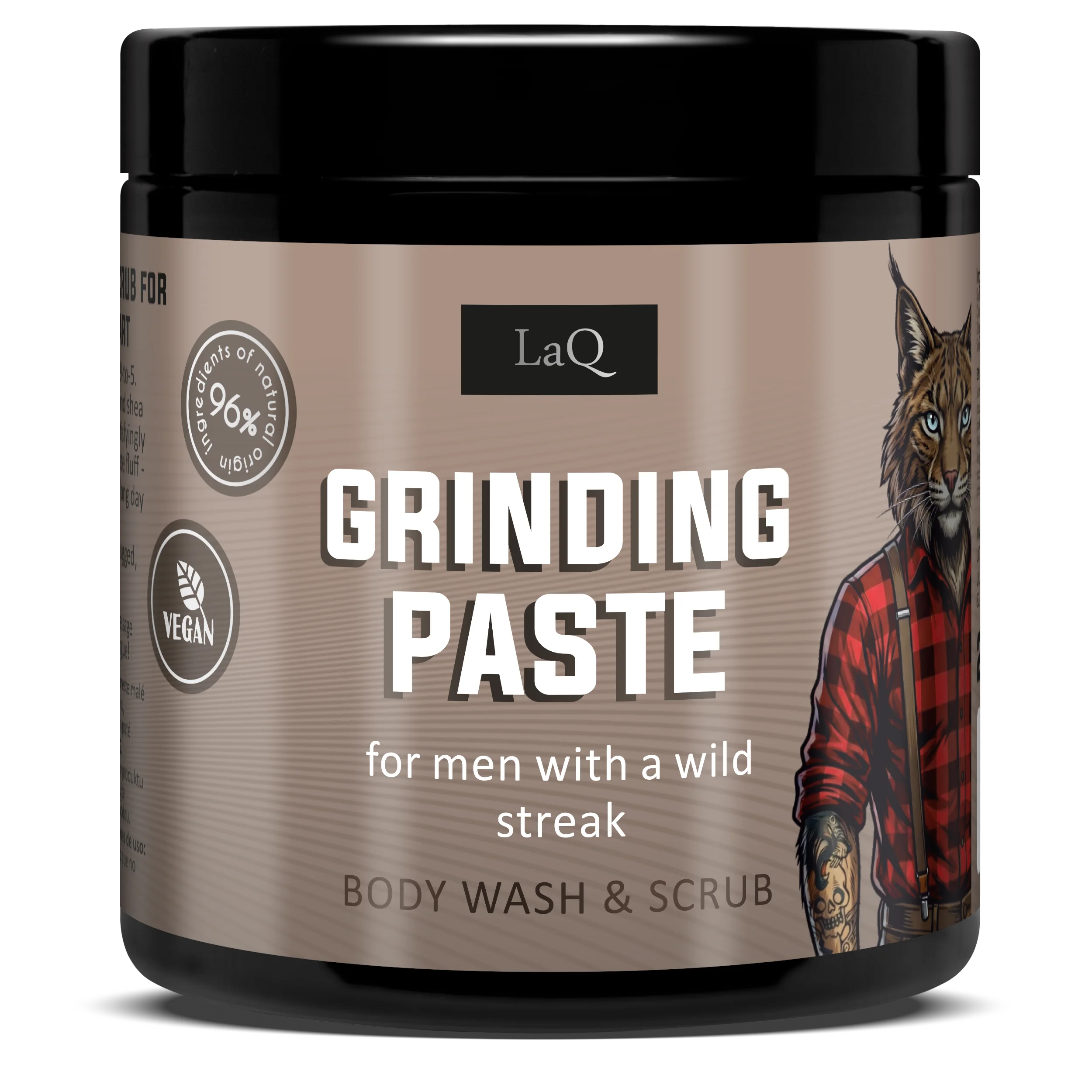 LaQ cukrowy peeling męski Ricky Rock z nagielską etykietą słoik 220 g