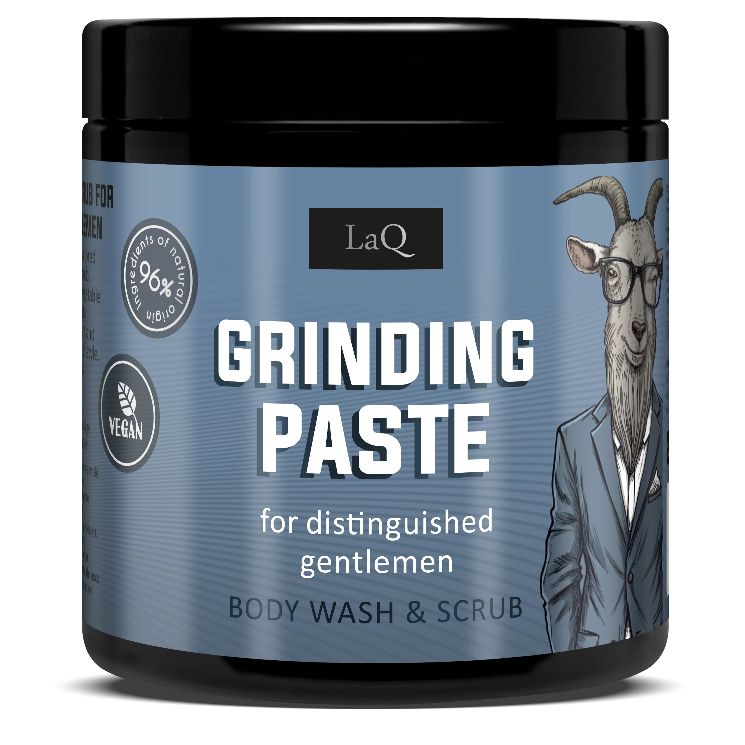 LaQ cukrowy peeling męski Hoppy Goat z nagielską etykietą słoik 220 g